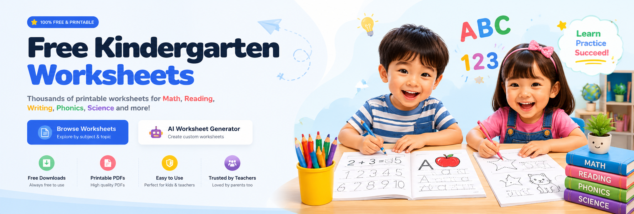 Free Kindergarten Worksheets